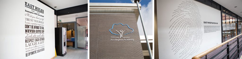 Exterior signage banner example from Media Village